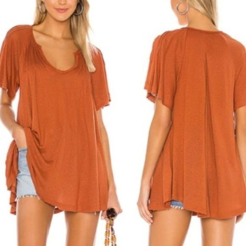 Free People Lovely Day Linen Top Tunic. XS